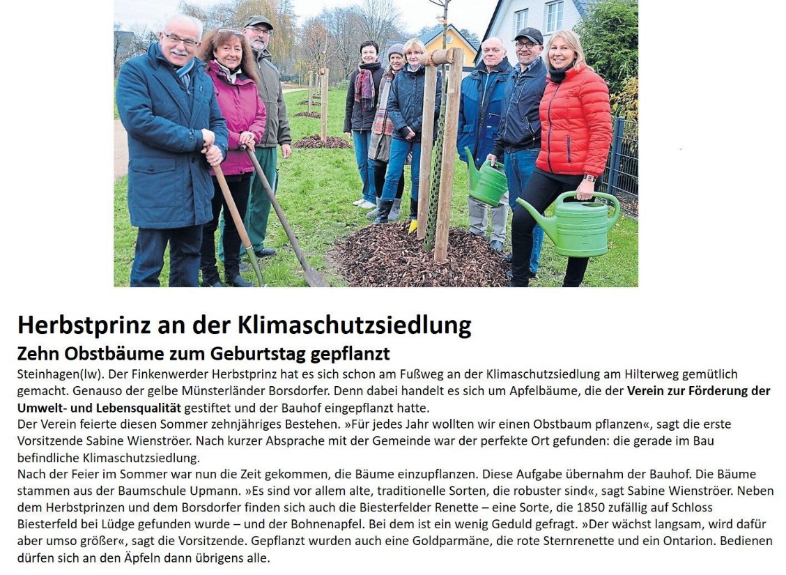 Artikel: Herbstprinz an der Klimaschutzsiedlung