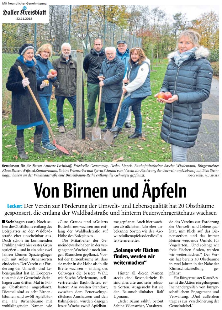 Zeitungsartikel von Haller Kreisblatt: Von Birnen und Äpfeln