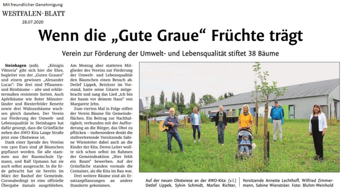 Zeitungsartikel von Westfalen Blatt: Wenn die "Gute Graue" Früchte trägt