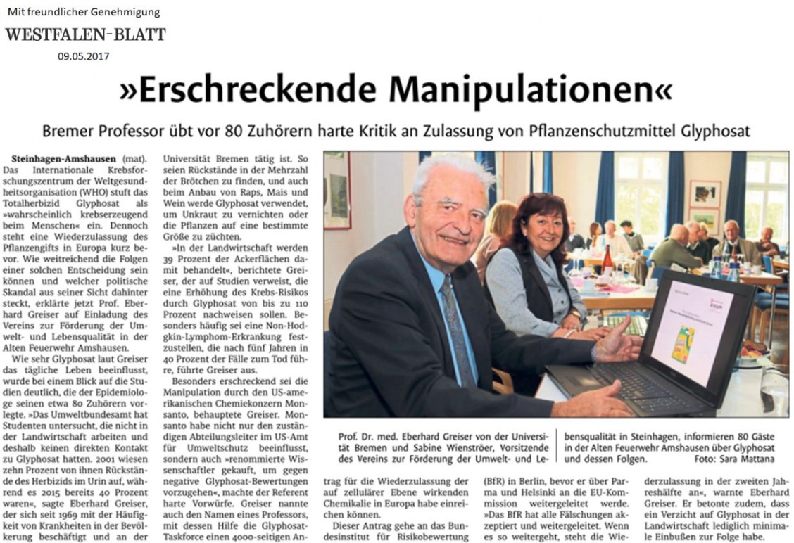 Zeitungsartikel von Westfalen-Blatt: Erschreckende Manipulationen